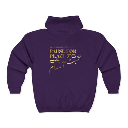 Pause for Peace Zipper Hoodie